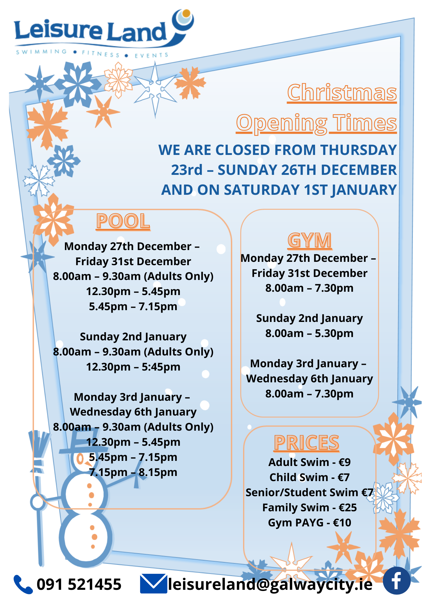 Christmas Opening Times Christmas Opening Times